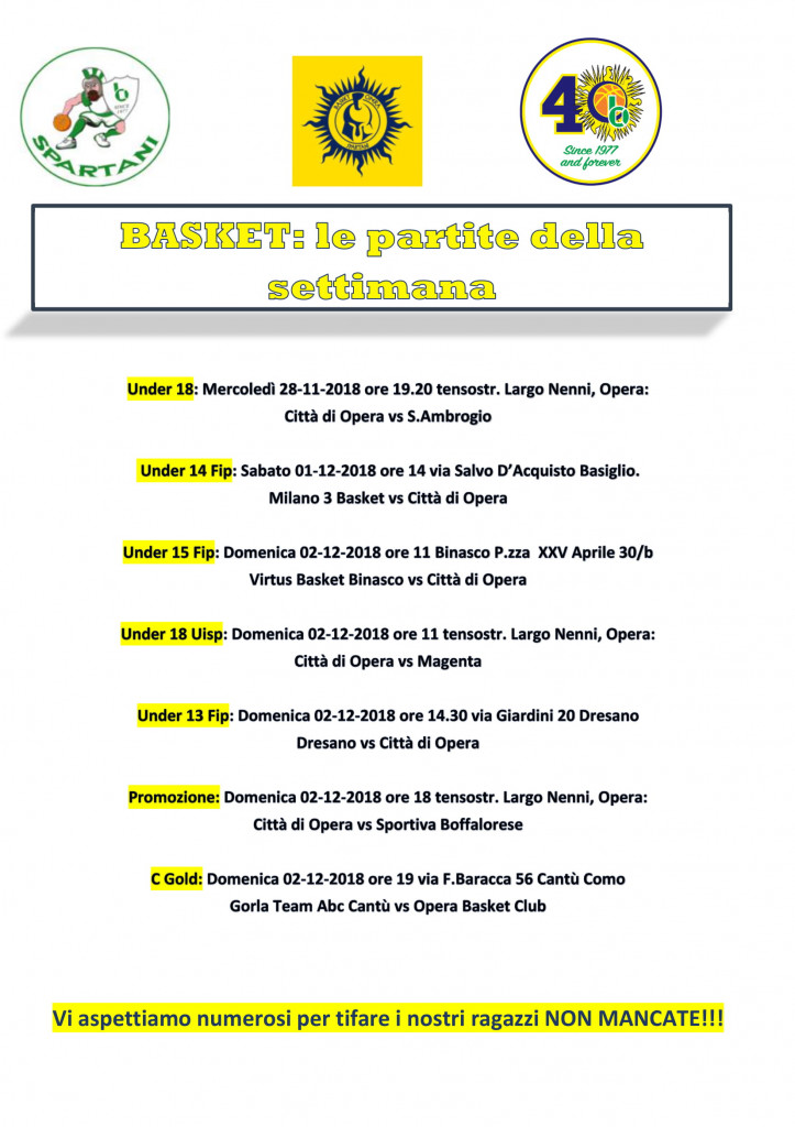 Volantino gare Basket 7-1