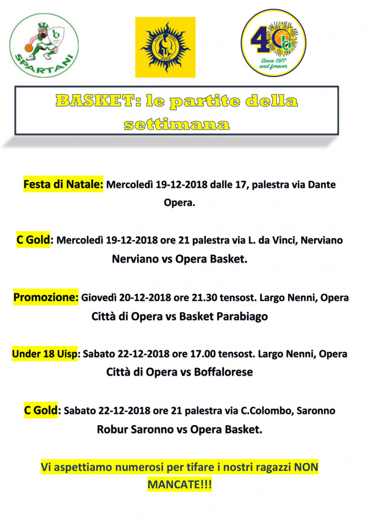 Volantino gare Basket 10-1