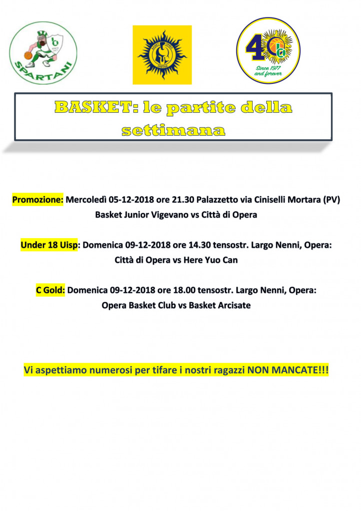 Volantino gare Basket 8-1