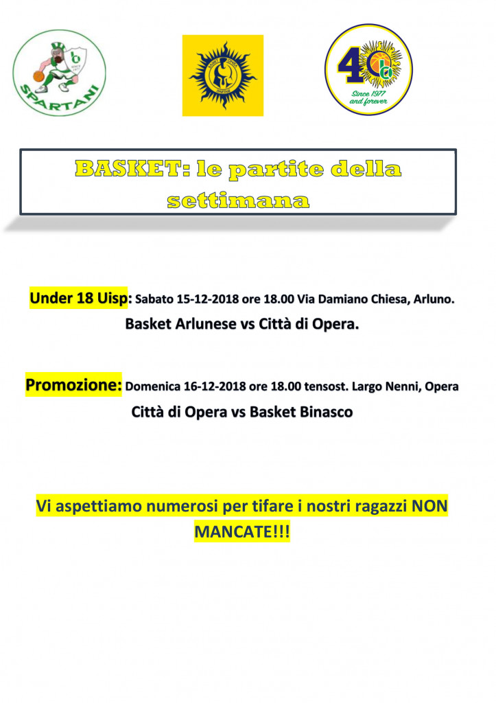 Volantino gare Basket 9-1