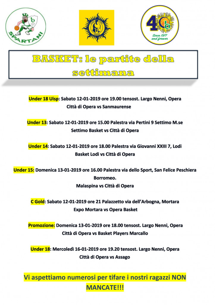 Volantino gare Basket 11-1