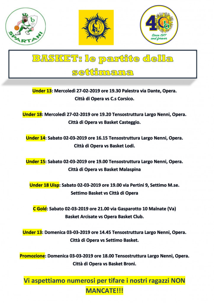 Volantino gare Basket 18-1