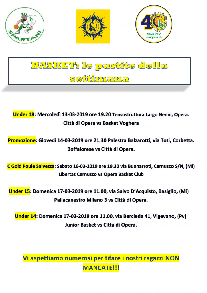 Volantino gare Basket 20-1
