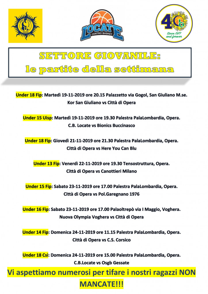 Volantino gare Basket 6-1