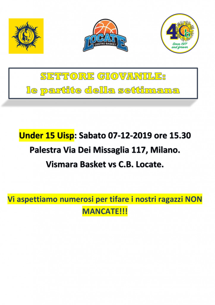 Volantino gare Basket 8-1