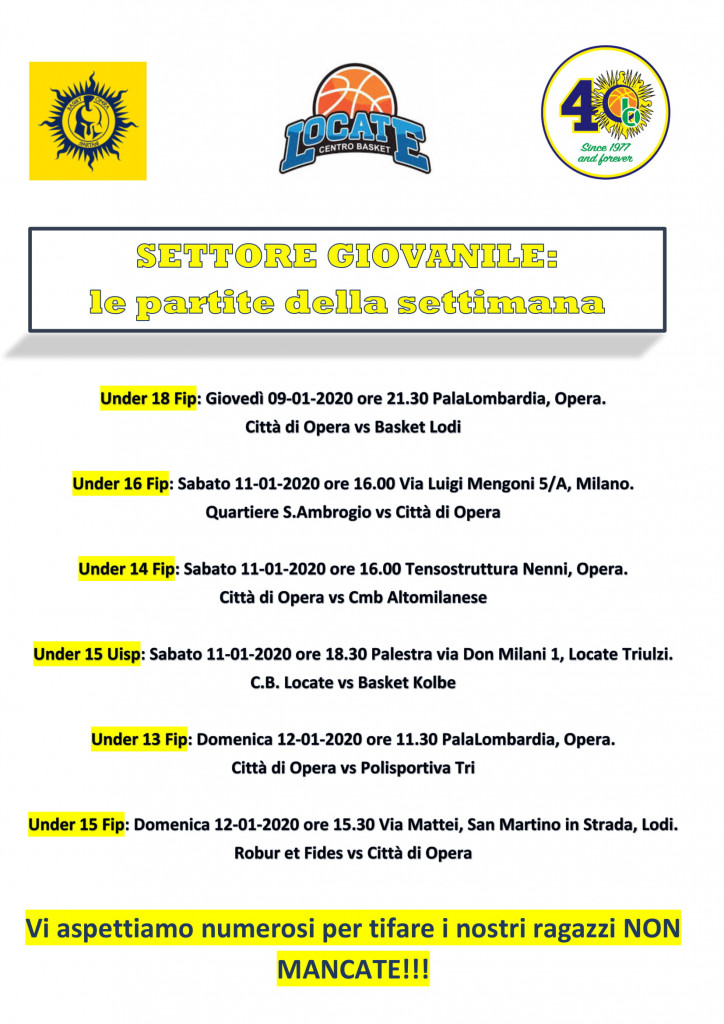 Volantino gare Basket 11-1