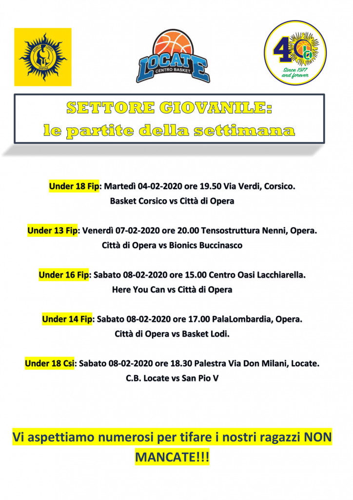 Volantino gare Basket 16-1